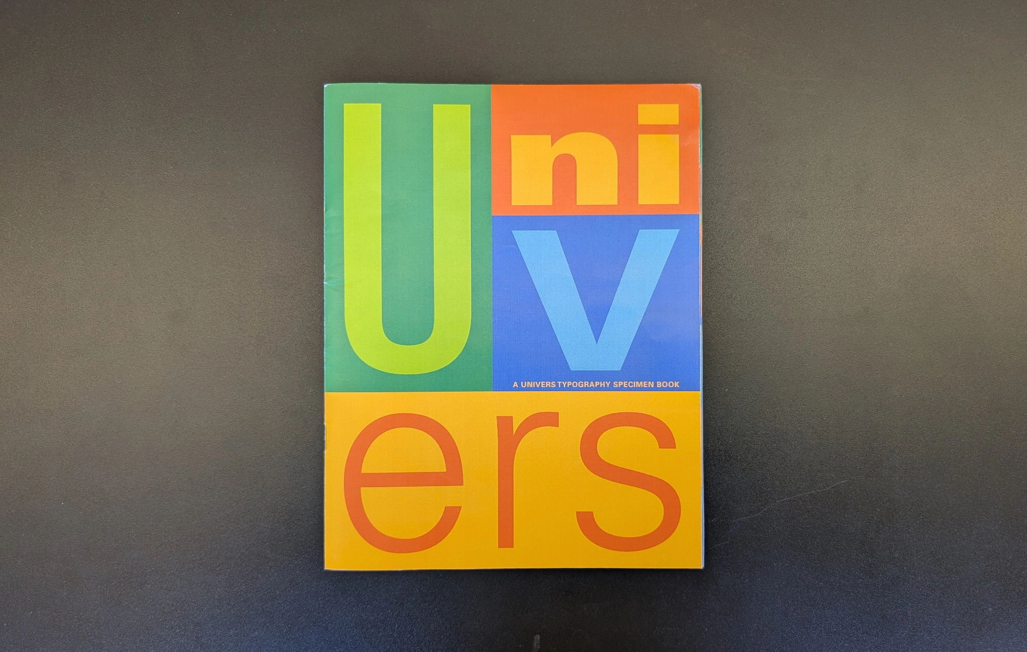 The cover of the Univers Typography Specimen Book
